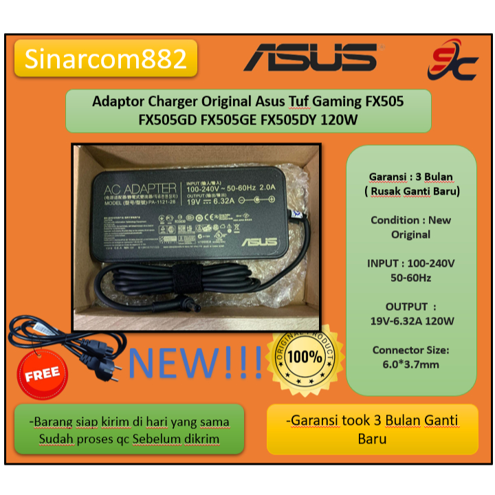 Caricabatterie Per Asus TUF Gaming FX505DV-AL014T &ndash; 19.5V 11.8A Spina 6.0mm