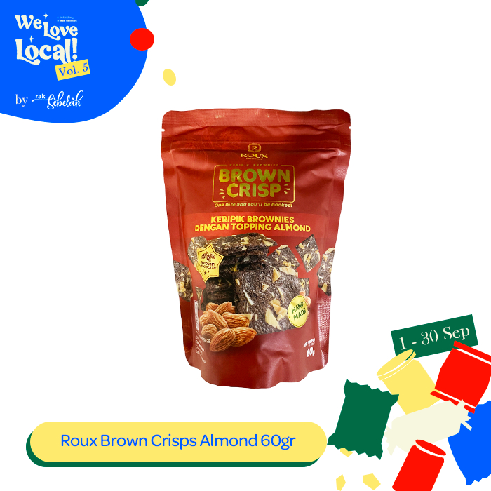 Jual Roux Brown Crisp Brownies Crispy Kering Almond 60g - Keripik ...