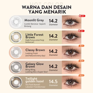 Lilmoon Softlens Kualitas Jepang softlens minus (0 sd -8.50) natural contact softlens/softlens warna/Lensa kontak/Japan lens/Lensa minus/softlens brown/softlens grey