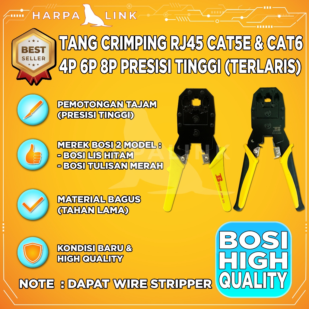 Jual Tang Crimping Tools RJ 45 RJ 11 BOSI Crimping Tool RJ45 RJ11 Merek ...