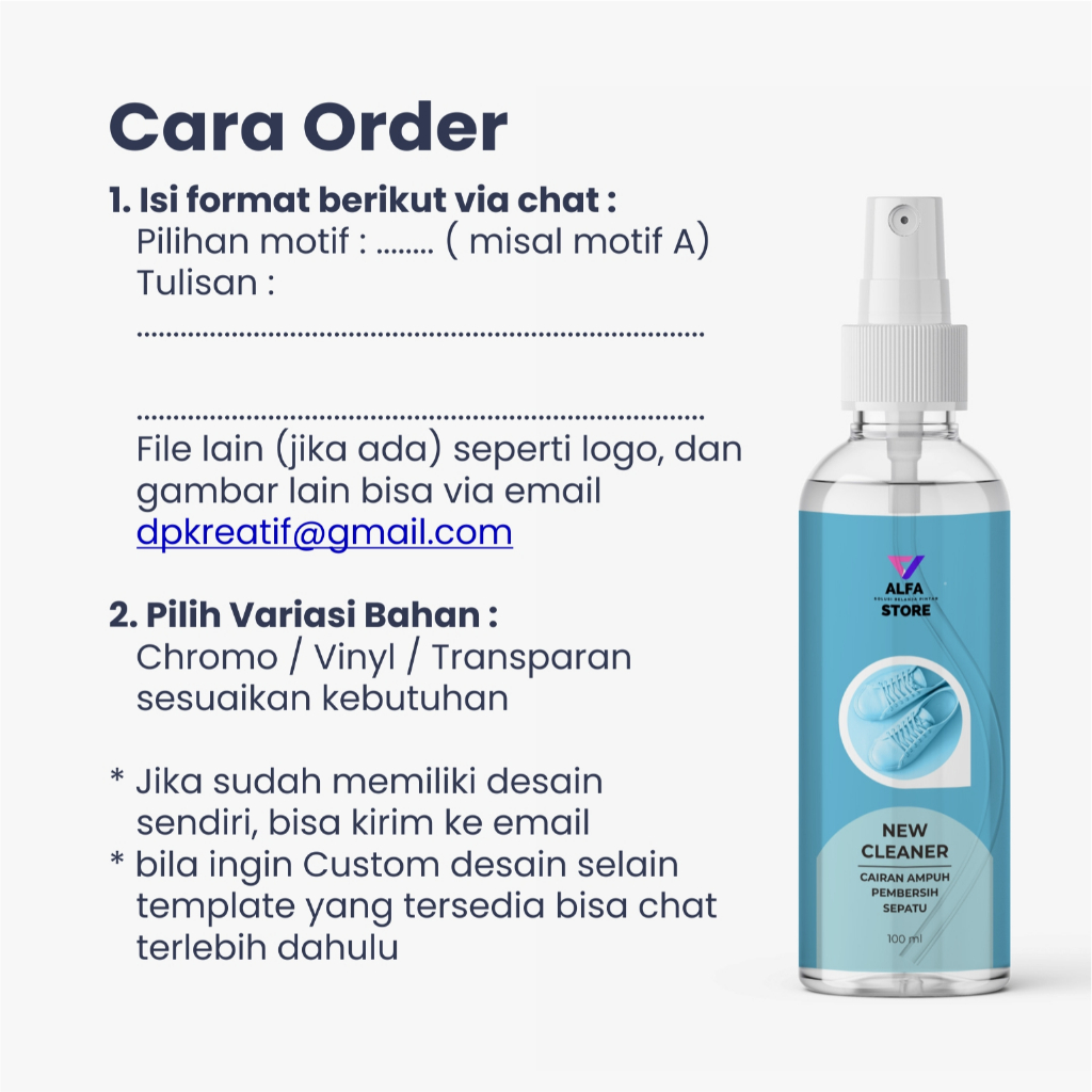 Jual Stiker Label Botol Spray 60 ml Free Desain | Shopee Indonesia