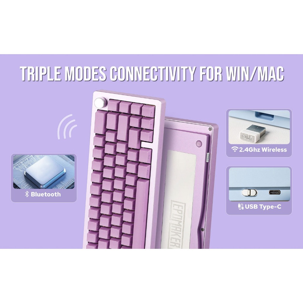 Jual Tide65 Epomaker Wired / Wireless Tri Mode 65% Knob Layout ...