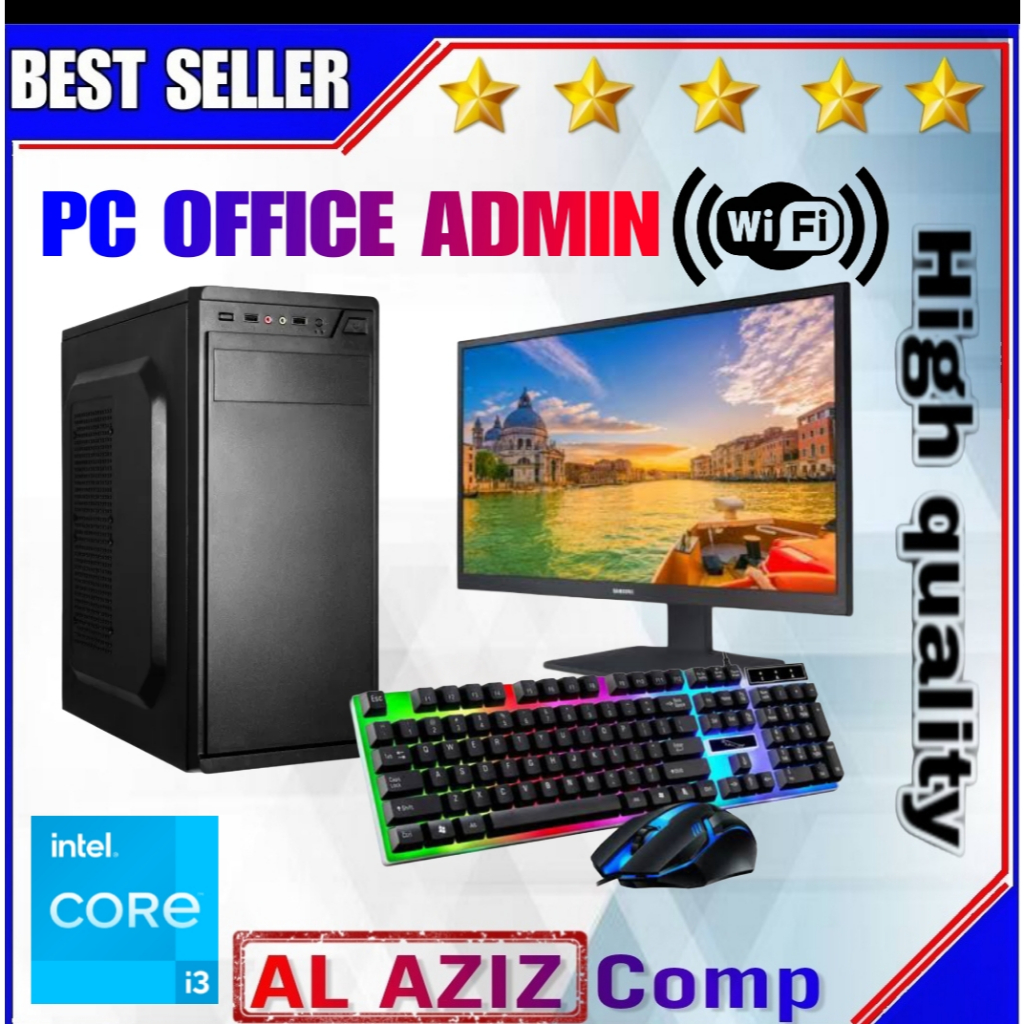 Jual PC Rakitan Fullset 24 Inch Murah Intel Core i3 8100 RAM 16gb SSD ...
