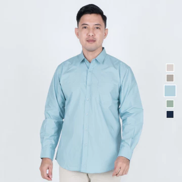 BENHILL Kemeja Basic Formal Pria Panjang Katun Poplin New Colors