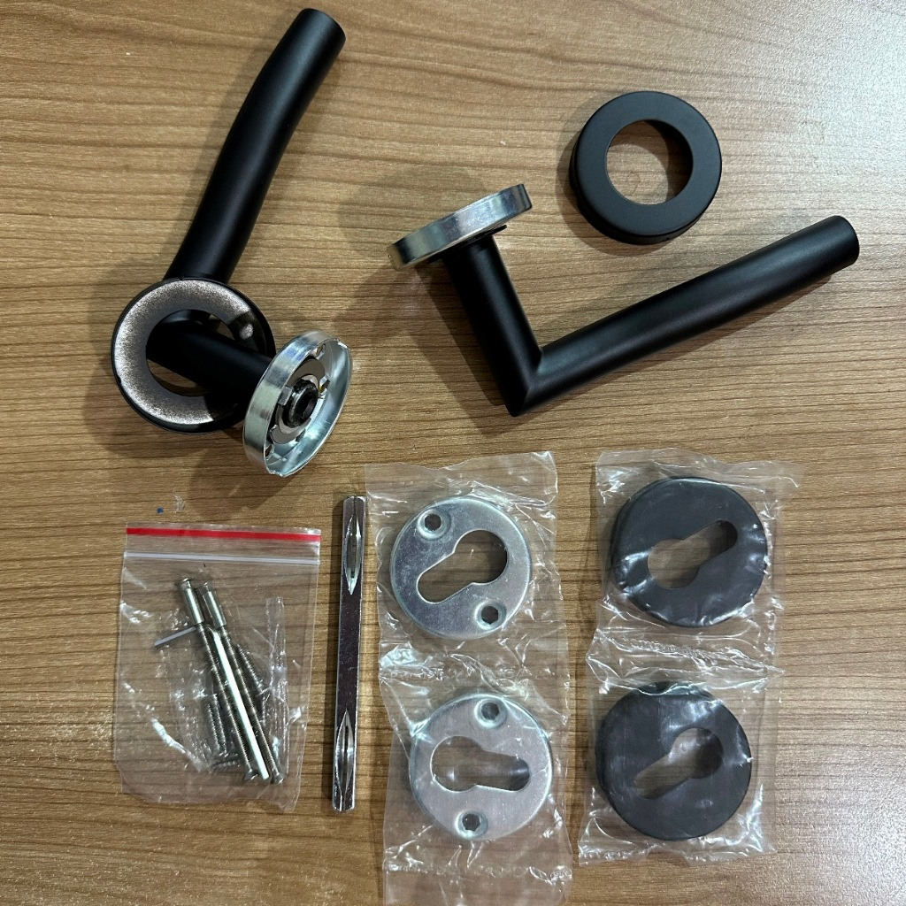 Jual HANDLE LHTR 02-0007 MATT BLACK Lever Handle Pintu Swing Engkol ...