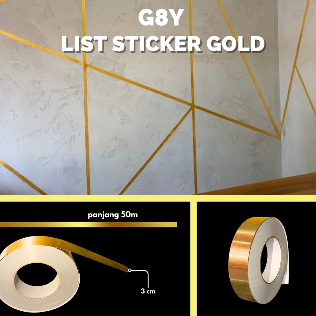 Jual 3CM*50M Gulungan Sticker Dekorasi Lantai Strip/ Gulungan Stiker ...