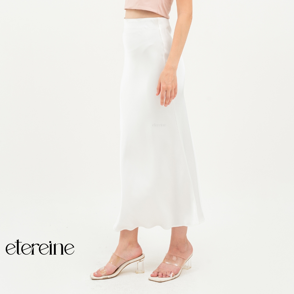 ETEREINE Rok Satin Reine 90CM Satin Long Skirt Rok Satin Panjang S Sampai 3XL