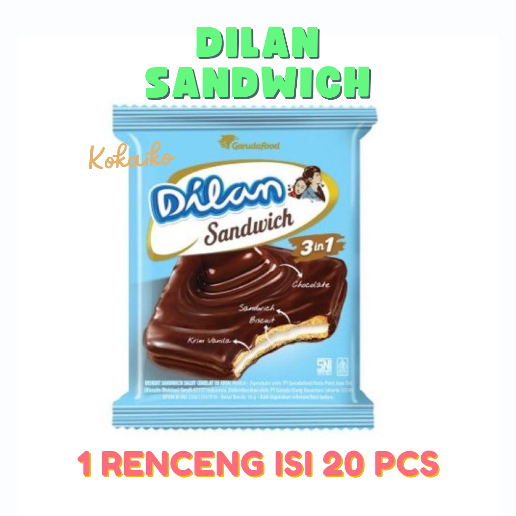 Jual Dilan Sandwich 1 Renceng isi 20 pcs @16gr - Biskuit Cokelat ...