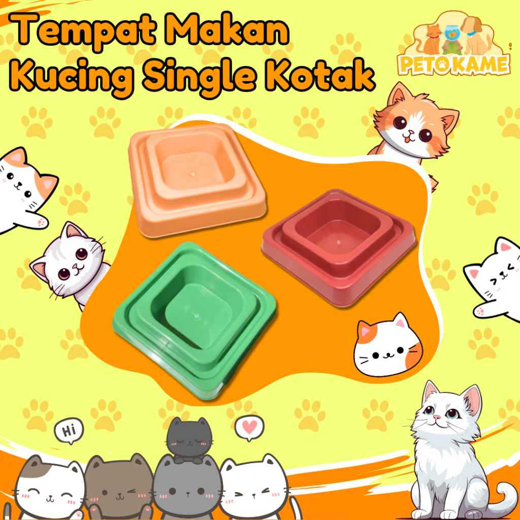 Jual Tempat Makan Kucing SINGLE KOTAK Anti Semut | Mangkok Minum Anjing ...