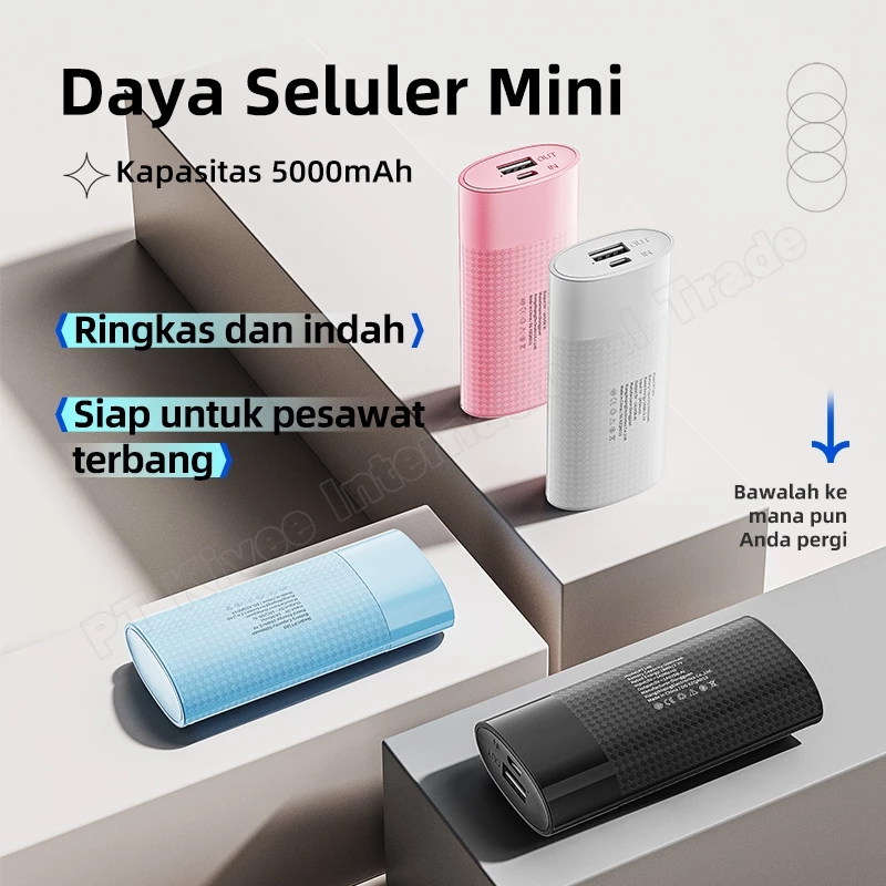 KIVEE Powerbank Fast charging mini Portabel 5000 mAh Macaron for Xiaomi, Oppo, Vivo, Samsung, iPhone