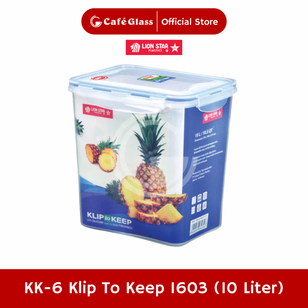 Toples Plastik Kedap Udara 10L - Lion Star Kk-6 Klip To Keep Untuk Stok Beras, Bumbu, Dapur Usaha