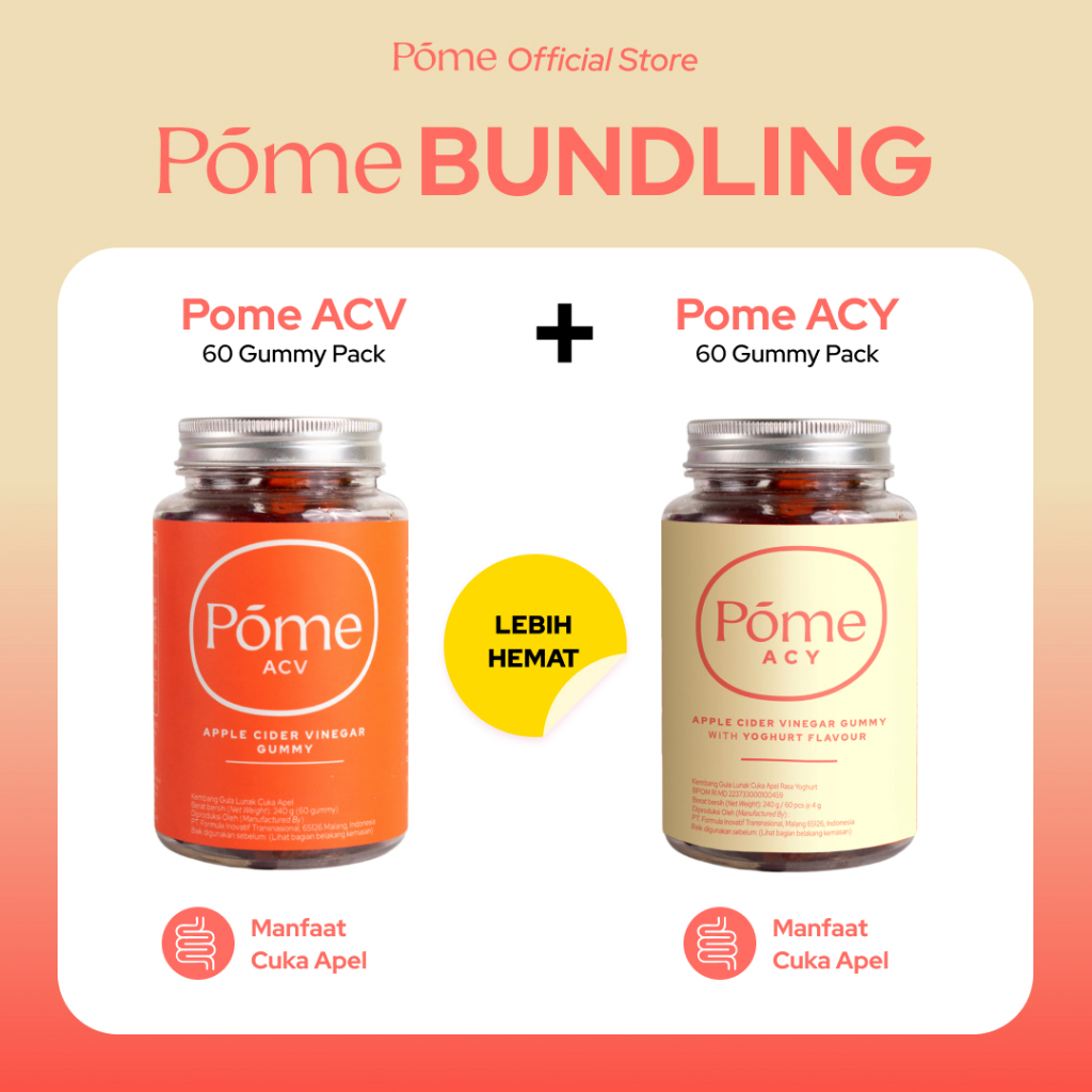 Jual Pome Bundling LEBIH HEMAT - Pome ACV 1 Botol + Pome ACY (Yoghurt ...