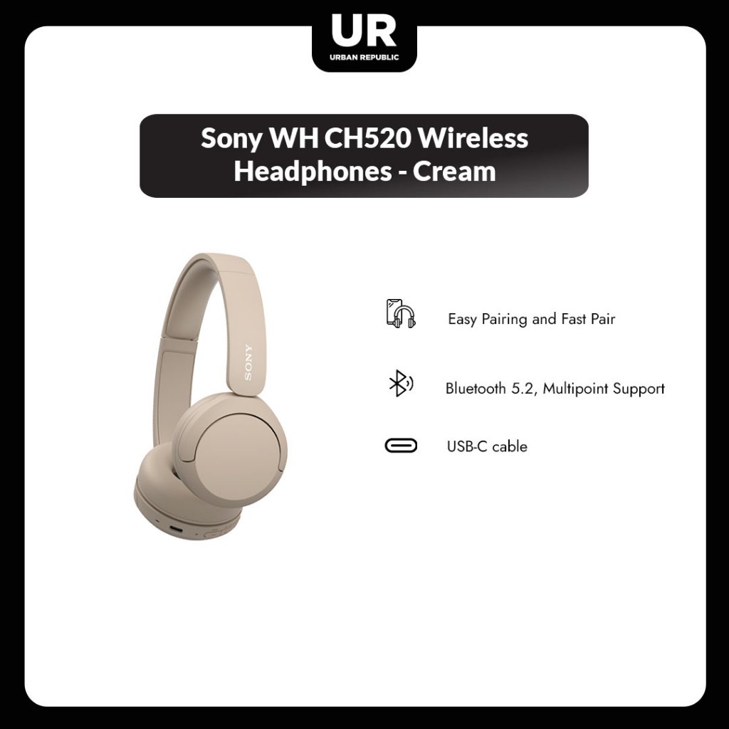 Jual Sony WH CH520 Wireless Headphones - Cream | Shopee Indonesia