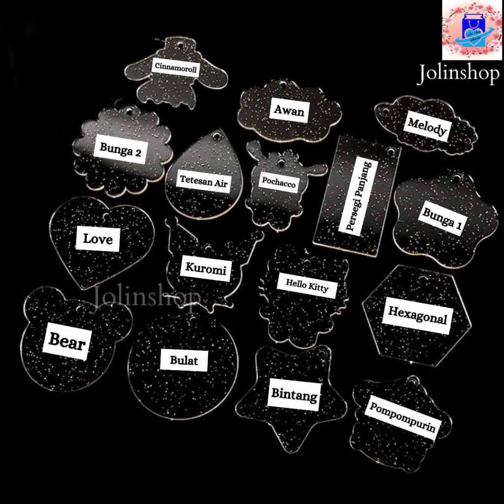 Jual Akrilik Glitter Gold | Acrylic Keychain Bahan Gantungan Kunci ...