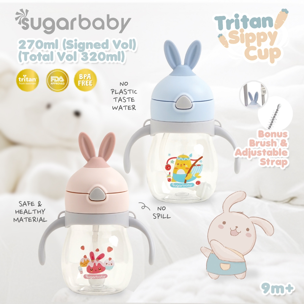 Jual Sugar Baby TRITAN Sippy Cup Rabbit (270 ml,9mo+) Botol minum bayi ...