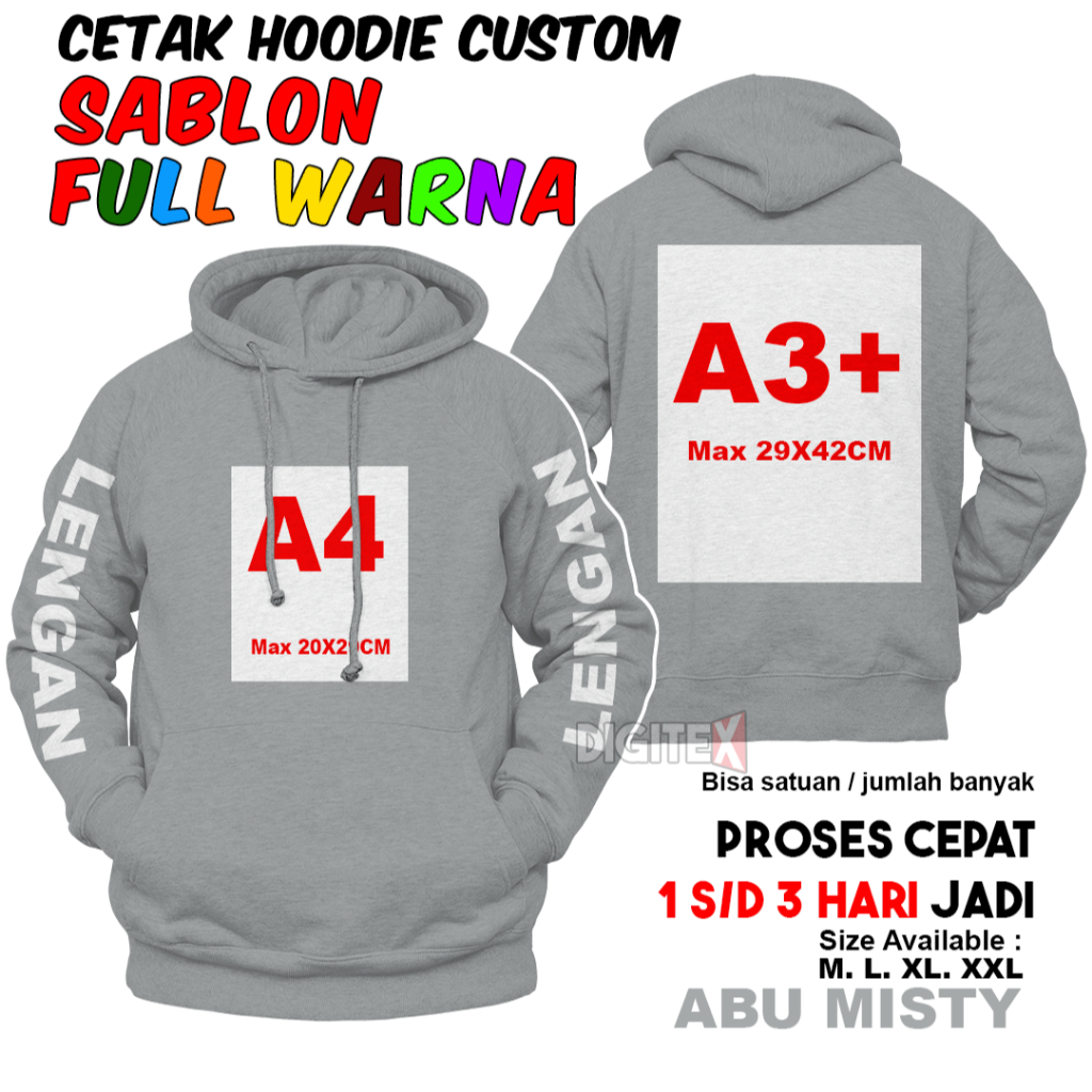 Jual Hoodie Pria Custom Jaket Hoodie Sablon Custom Logo Tulisan
