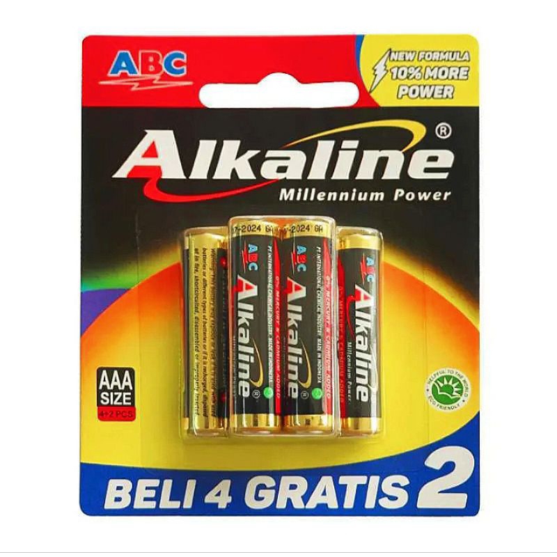 Jual ABC - Baterai ABC Alkaline Hitam AA / AAA 4+2 per pak | Shopee ...