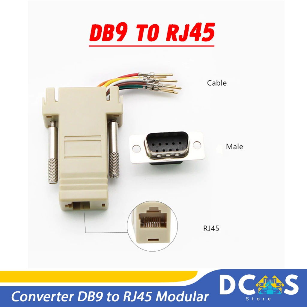 Jual Converter DB9 to RJ45 Female Modular Adapter DB9 Female / Male to ...
