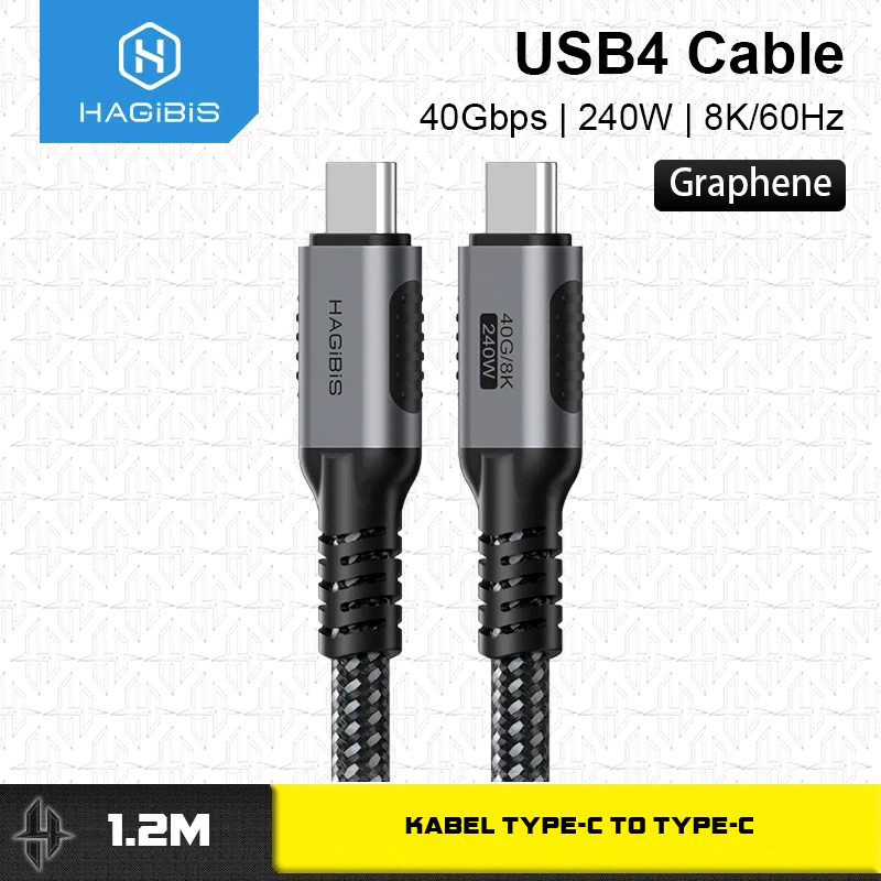 HAGIBIS Kabel PD Data Thunderbolt 3 4 USB Type-C To USB Type-C Data PD 240W USB4 USB 4Thunderbolt 40gbps
