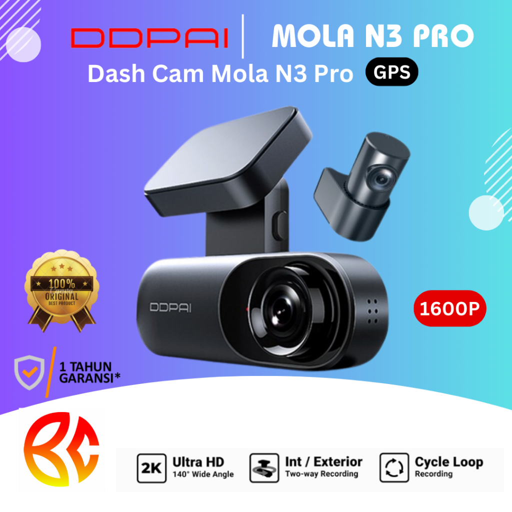 Jual DDPAI Mola N3 Pro GPS DashCam 1600p QHD Night Vision FOV