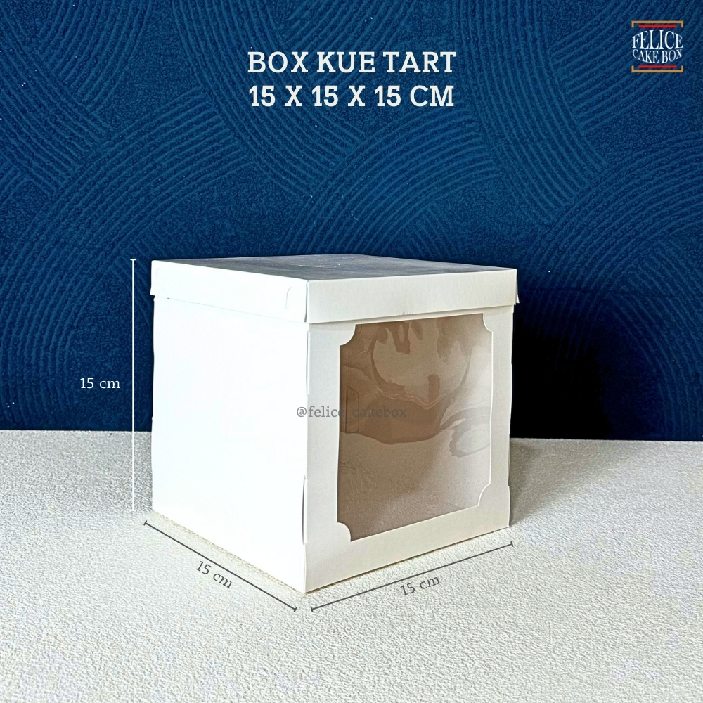 Jual BOX IVORY MIKA KUE TART 15X15X15 CM / DUS KUE IVORY MIKA / BOX KUE ...