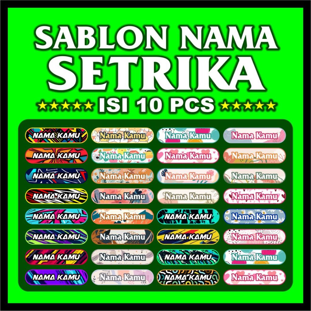 Jual Sablon setrika Label nama baju isi 10 pcs- viralnesia | Shopee ...