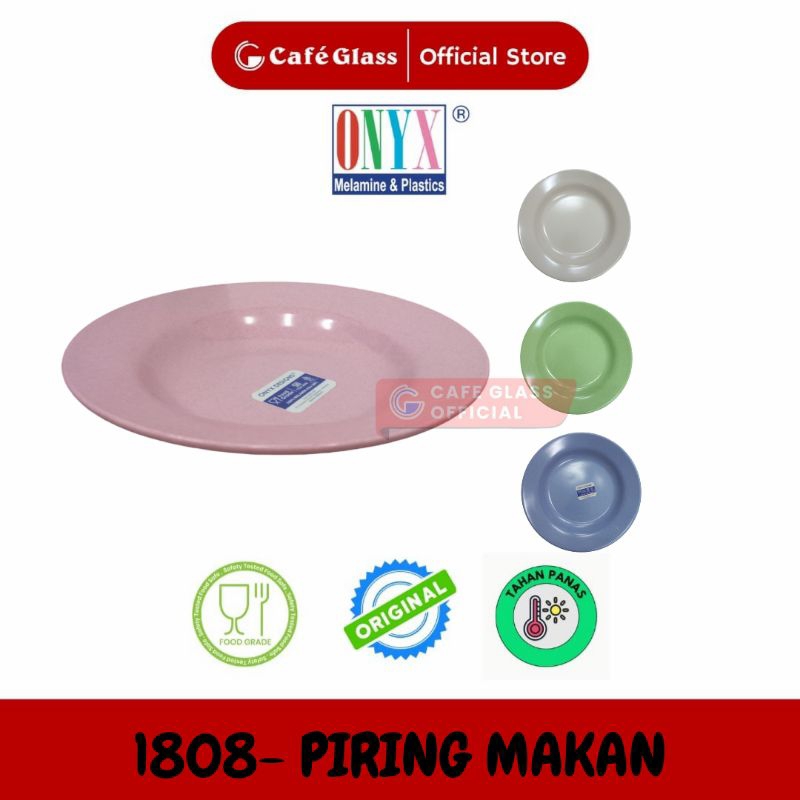 Piring Makan 8 Inch Melamin - 1808 Soup Plate Onyx - Piring Makan Melamin Warna Pastel