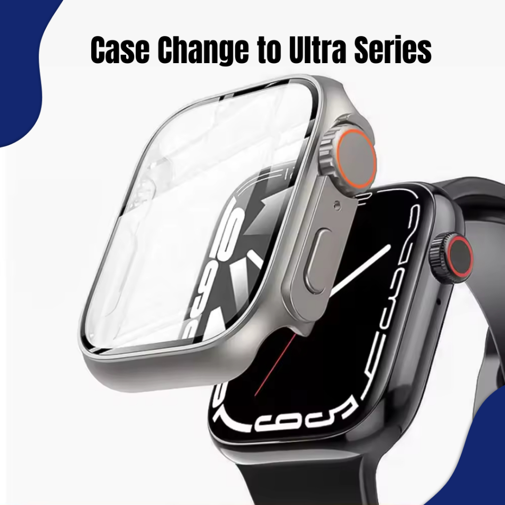 Change to Ultra Case for Apple watch SE 40mm 41mm 44mm 45mm  Full Screen Protector