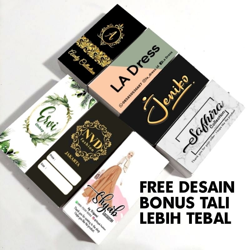 Jual label baju hangtag custom Hang Tag Label Baju Bonus Tali Hantag ...
