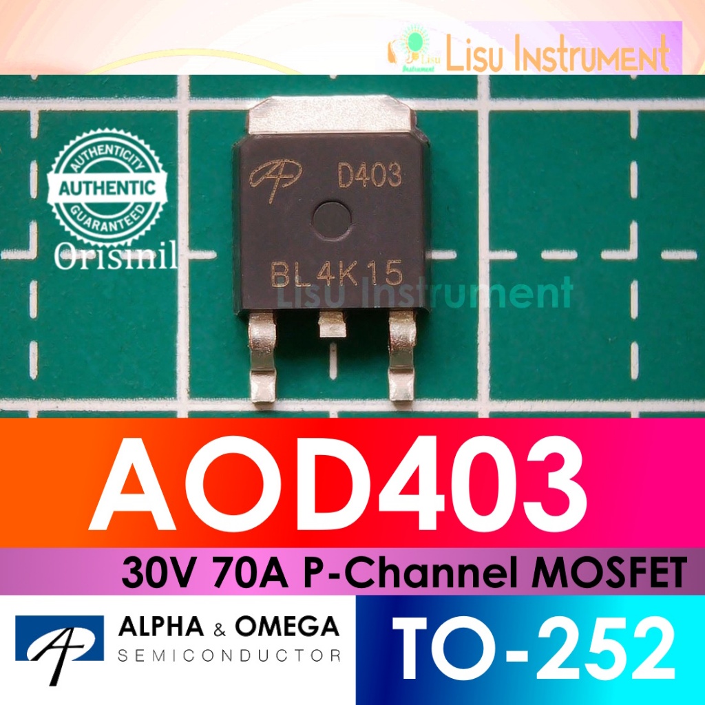 Jual AOD403 30V 70A P-Channel MOSFET D403 TO-252 DPAK Alpha & Omega ...