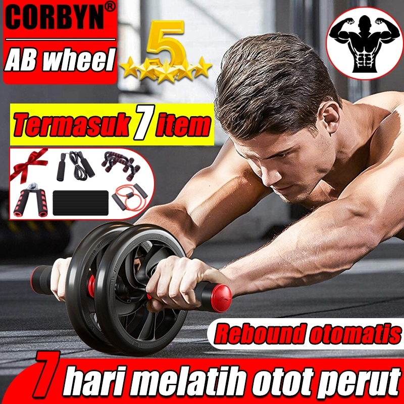 Jual [SEVENBUS COD]7 peralatan Ab roller double wheel AB wheel Alat