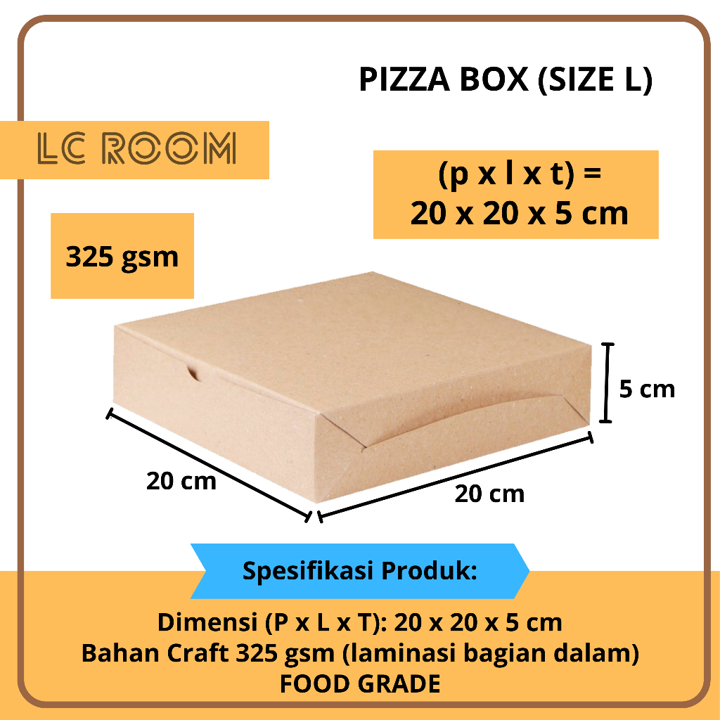 Jual PAPER SNACK BOX PIZZA 20 20 5 cm BOX CROFFLE DUS DONAT KOTAK ...