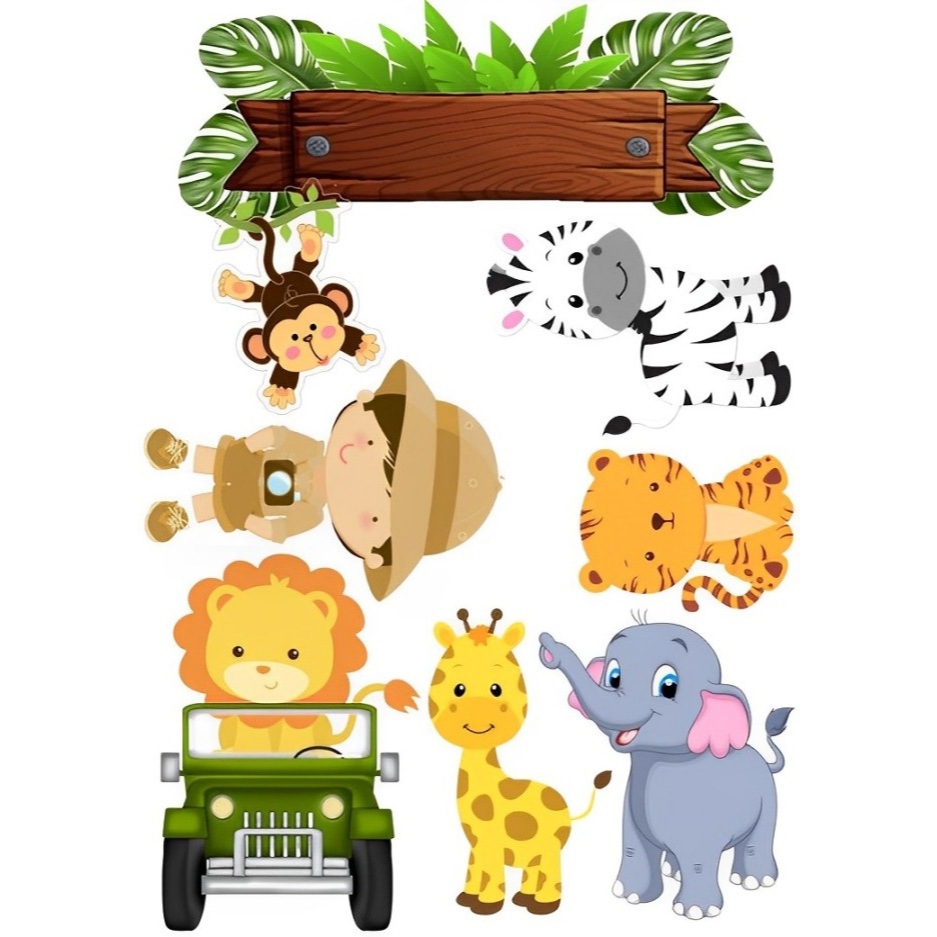 Jual Topper Tema Kebun Binatang / Topper ZOO / Topper Hiasan CAKE ULTAH ...