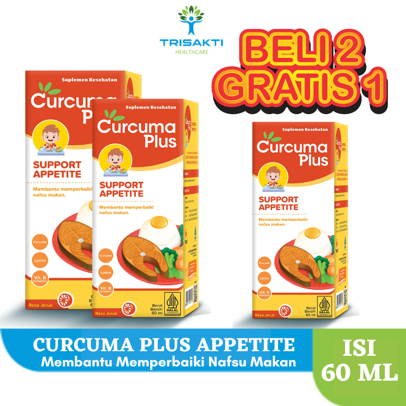 Jual BUY 2 GET 1 CURCUMA PLUS APPETITE LYSINE 60 ML - PENAMBAH NAPSU ...