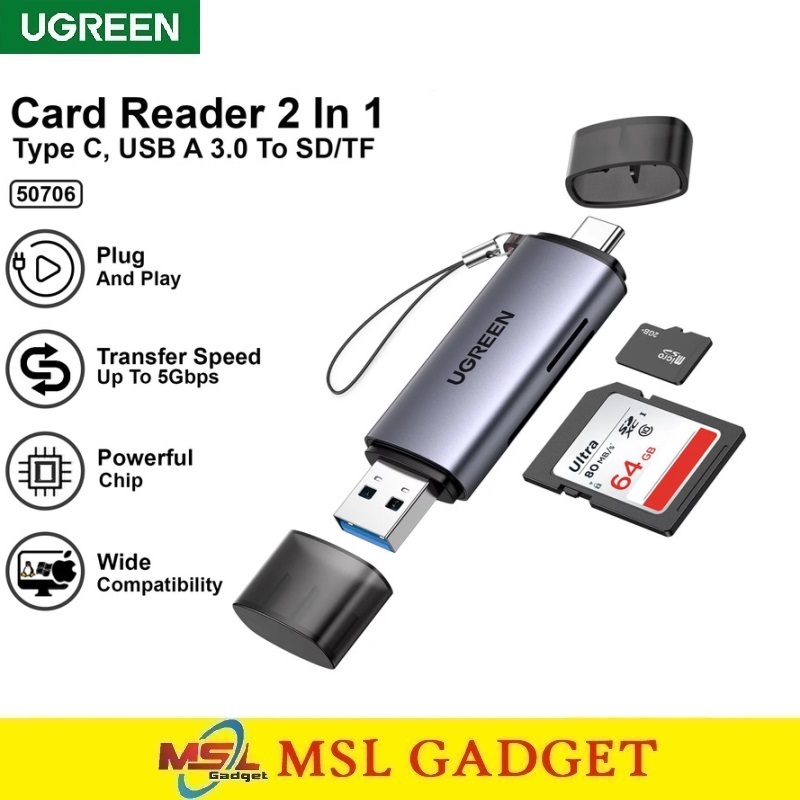 Jual UGREEN OTG Card Reader USB Type C & USB A SD TF MicroSD Memory ...