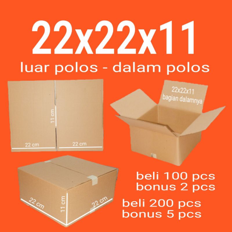 Jual Kardus Packing Karton Box Polos Ukuran 22x22x11 | Shopee Indonesia