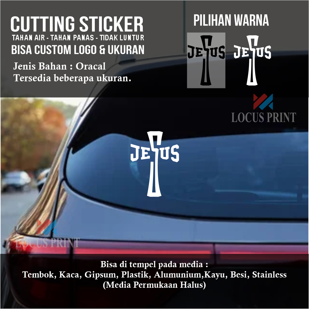 Jual Cutting Sticker Stiker Jesus Yesus Salib Kristen Nasrani Katholik ...