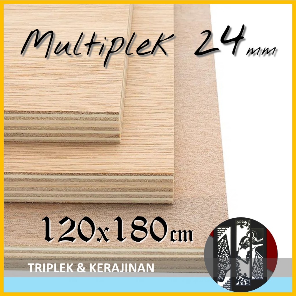 Jual Triplek 24mm 120x180 cm Multiplek MDF/HMR Melamin Blokmin ...