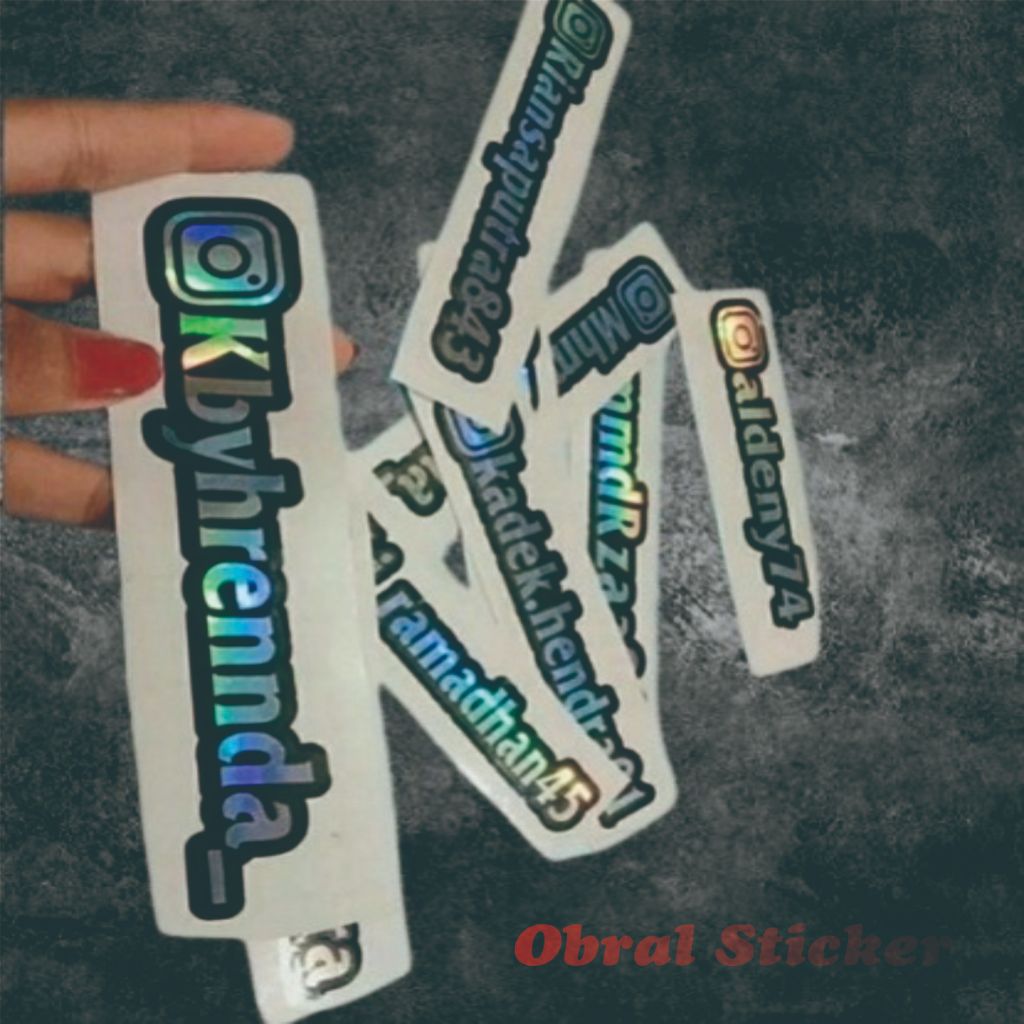 Jual Sticker Nama ig custom hologram | Shopee Indonesia