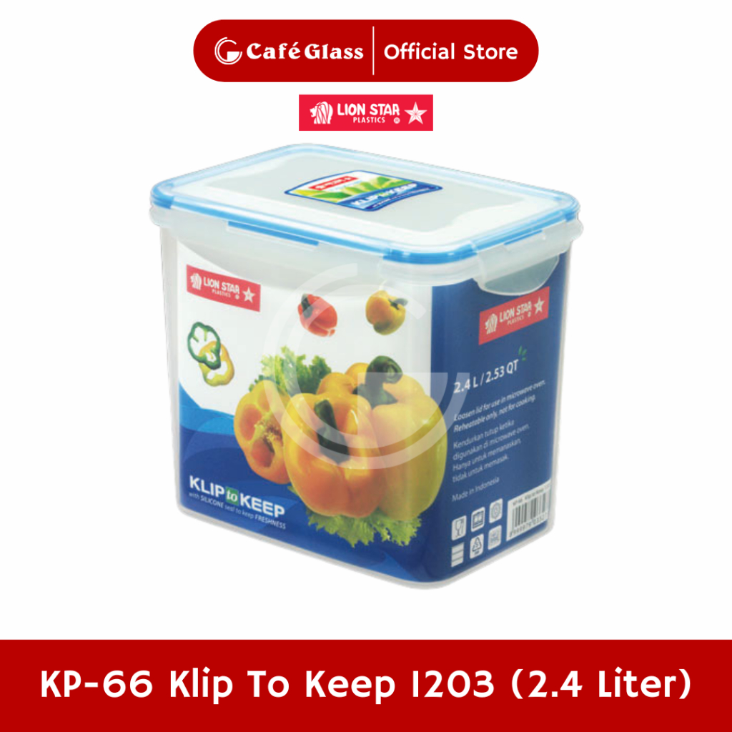Toples Plastik 2.4L Lion Star KP66 Kedap Udara - Tempat Kotak Makanan Klip To Keep Anti Tumpah