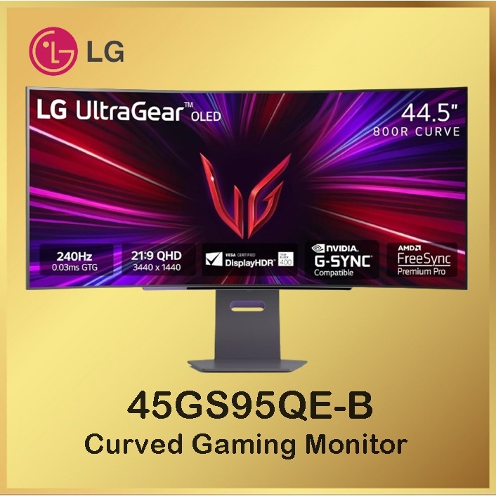 Monitor LG 45" 45GS95QE-B OLED WQHD 240Hz 0,03ms Curved Gaming Monitor