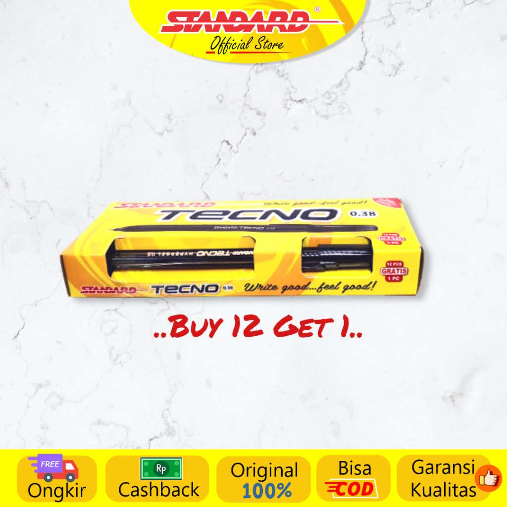 Standard - Pulpen Tecno 0.38 ( Alat Tulis / Pen / Ballpoint / Pena ) (4)