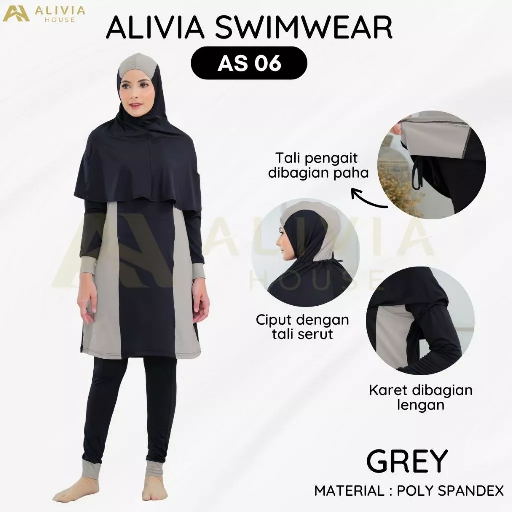 Baju Renang Muslimah Syari Dewasa dan Remaja - Alivia Swimwear AS06