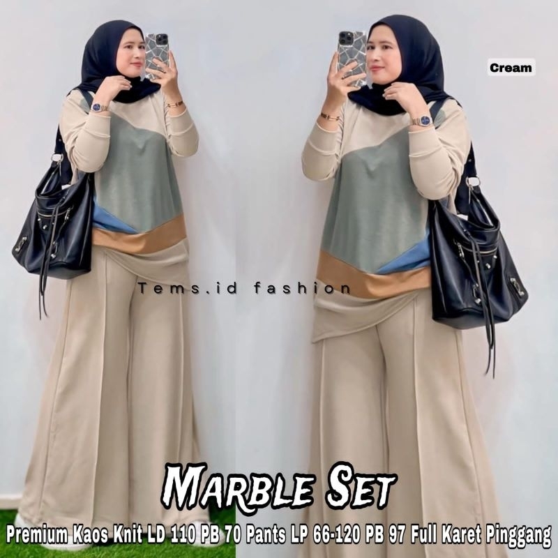 Jual MARBEL SET CULLOTE PALAZO CELANA LEBAR LENGAN PANJANG