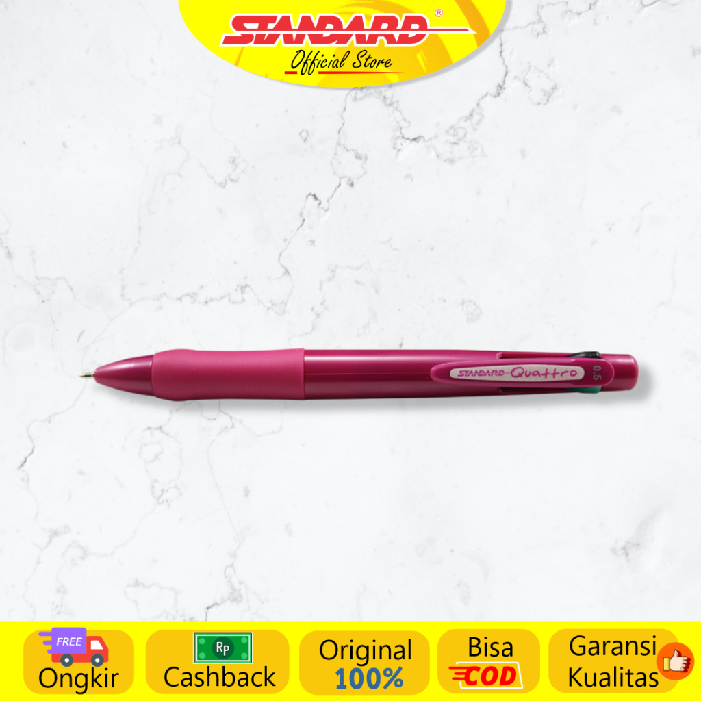 Standard - Pulpen Quattro 0.5 Oil Gel - 4 IN 1  ( Alat Tulis / Pen / Ballpoint / Pena ) (6)