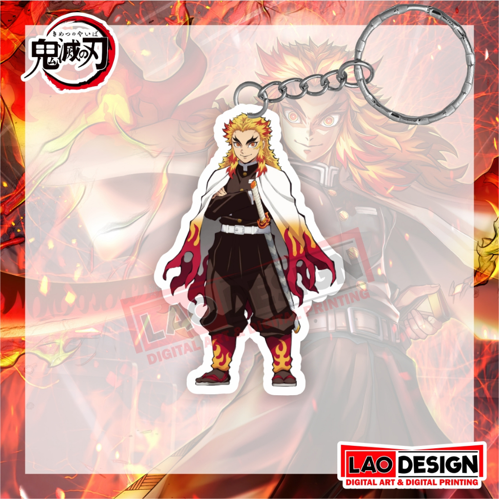Jual Gantungan Kunci Kyōjurō Rengoku HASHIRA API Demon Slayer Kimetsu ...