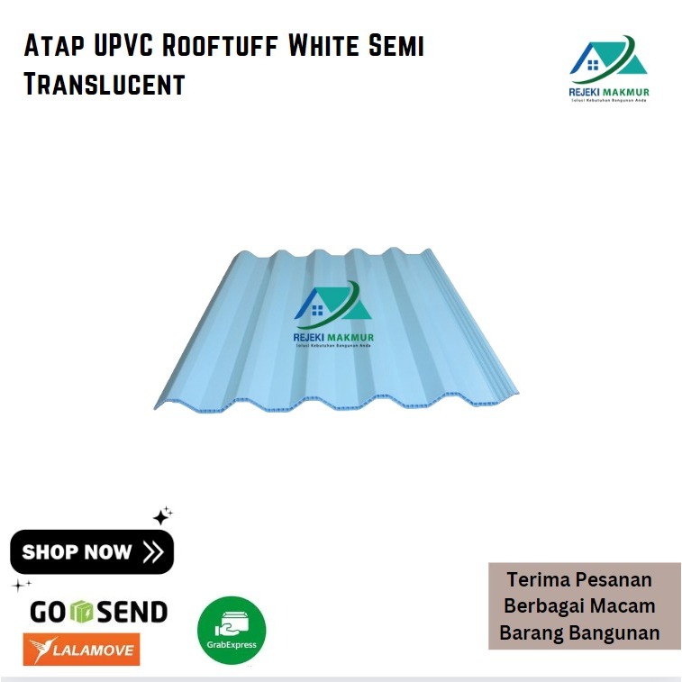 Jual Atap UPVC Rooftuff White Semi Translucent | Shopee Indonesia