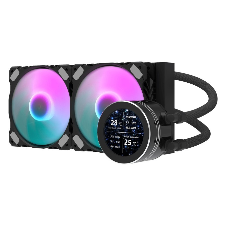 Jual darkFlash Nebula DN240S ARGB - Liquid CPU Cooler Fan 240mm LCD IPS ...