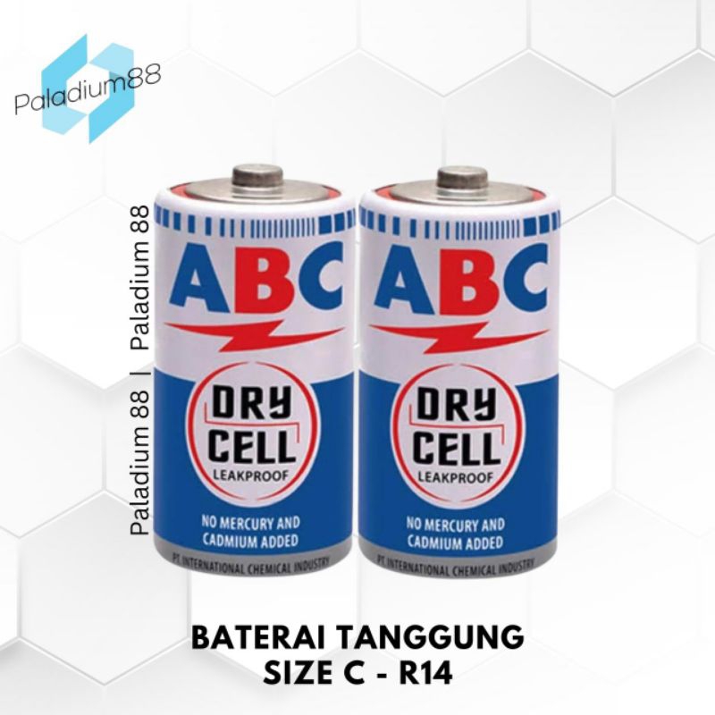 Jual Baterai ABC Biru Tanggung Size C - R14 (2biji) | Shopee Indonesia