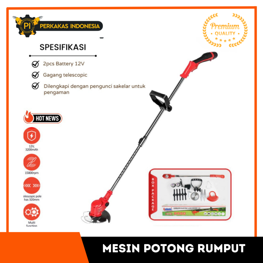 Jual CORDLESS Pemotong Rumput KODENKI CLM101 12V Mesin Potong Rumput ...